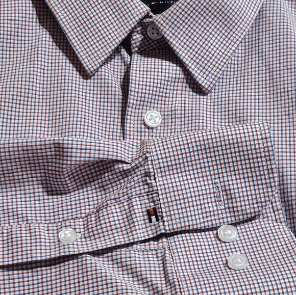 Mens Tommy Hilfiger Button Down Dress Shirt L 16-16 1/2 - Picture 5 of 7